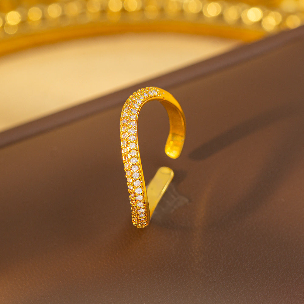 Stylishfashion full diamond copper inlaid zirconium exquisite ring for women summerbest sellingaccessible luxury non-fading easiest for match ring jewelry
