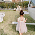 summer girls' rainbow tulle princess dress with open back - direct from the manufacturer