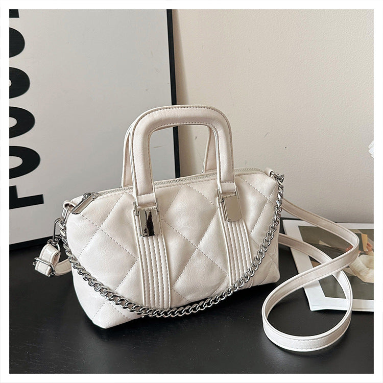 Cross-border casual retro diamond embroidered thread bag 2025 new pillow bag fashionable versatile handbag single shoulder messenger bag