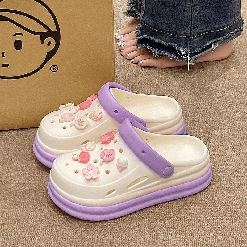 2025 summer new collection: closed-toe slides - trendy, platform, thick-soled, non-slip, wear-resistant clogs & sandals for outdoor wear