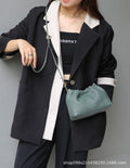 This year's trendy gold chain shoulder bag for women, 2024's new cloud-shaped pleated bag, genuine leather single-shoulder crossbody bag, fashionable