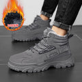 High-top men's shoes fleece-linedheattech cotton shoes casualworkwear shoes men's trendy shoes boots cold-proof heattech