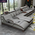Massage genuine leather sofa italian minimalist living room smart multifunctional sofa 2025 new corner leather sofa