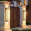 Solar powered waterproof luxury wall light - up & down lighting for outdoor balconies, villas, garden pillars, and chinese-style walls