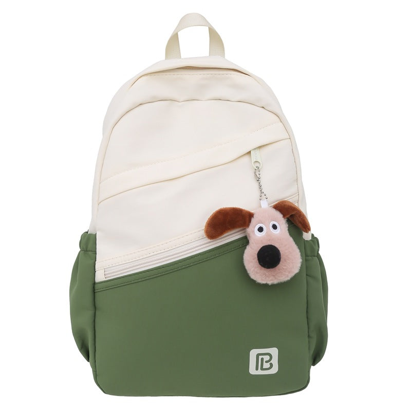 Simple Korean version schoolbag for women 2024 spring and summer new large-capacity junior high school students backpack fashionable contrasting color backpack for women