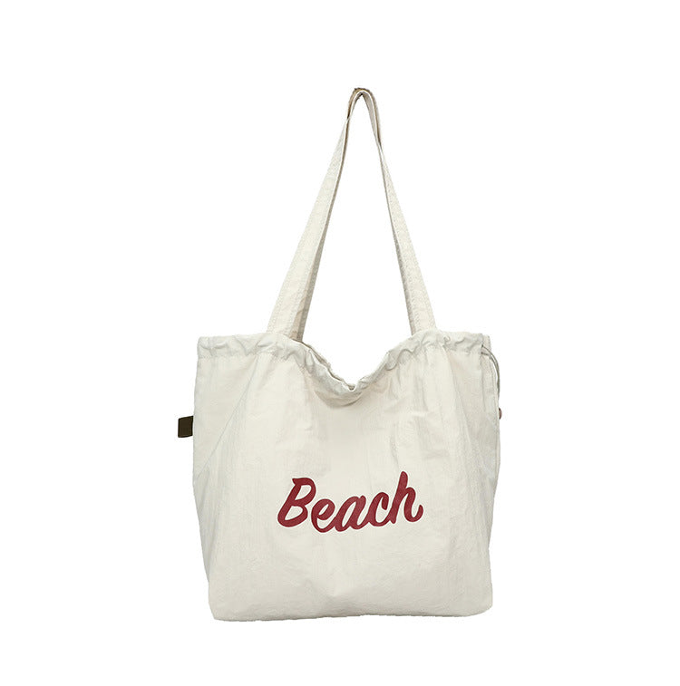 2026 spring korean style cute shoulder bag women's letter print canvas tote bag large capacity trendy casual