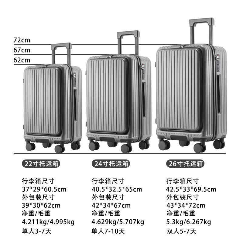 Seasonal Clearance Special Large Capacity Luggage 2025 New Front Opening PC Business Trolley Case Men's and Women's Password Box