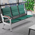 Office sofa and coffee table set - minimalist modern reception desk with iron frame, business three-seater sofa