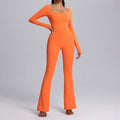 hot-selling one-piece yoga clothes personalizedfall and winter square neck long-sleeved fitness clothes women's dance training one-piece jumpsuit