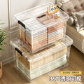Transparent extra-large storage bin with lid - plastic household clothes organizer - oversized storage and organization box