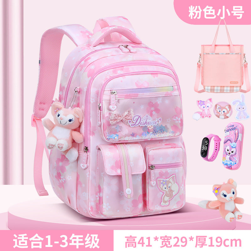 Girls' school backpack - new 2026 model for grades 1-6 - lightweight, ergonomic, and spine-protecting backpack for elementary school students