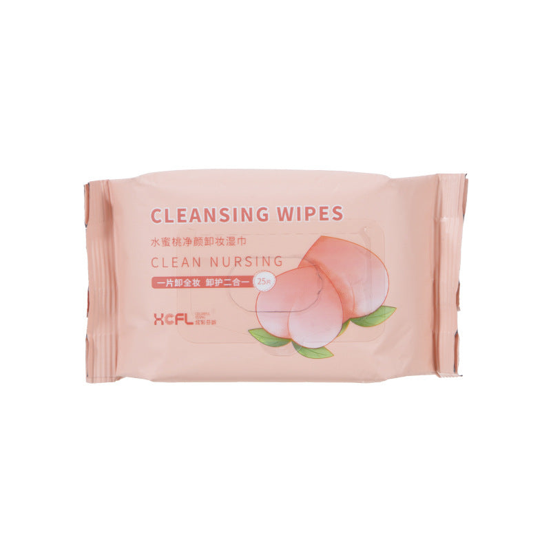 Colorful fenling peach makeup remover wipes gentle cleansing makeup remover wipes disposable portable makeup remover cotton cross-border best selling