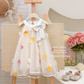 【custom wholesale】girls' dresses  summer new arrival: super fairy, stylish princess dress with 3d floral appliqués
