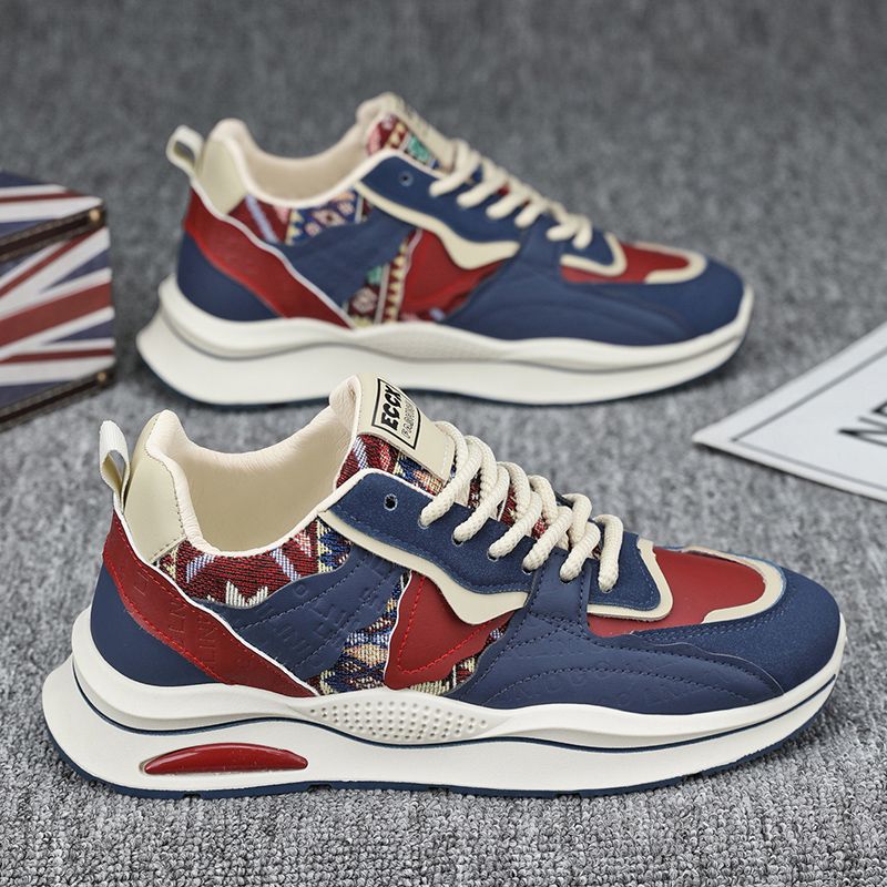 Men's fall/winter 2025 new trendy soft sole athletic casual shoes - men's chunky platform height increasing dad shoes - men's streetwear