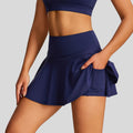 European and american new style sports tennis skirt custom high waist pocket faux two-piece yoga skort women's source factory customization
