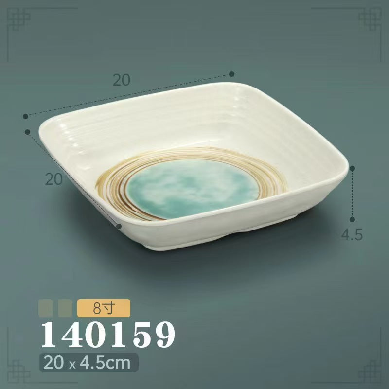 Melamine hot pot side dish plate beef plate imitation porcelain sushi plate korean style barbecue dish plate palace style hotel bowl and dish suit