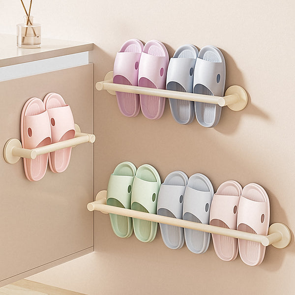Cream wind bathroom, slipper rack, no punching, household toilet, wall-mounted drain toilet, shoe storage, shoe rack.