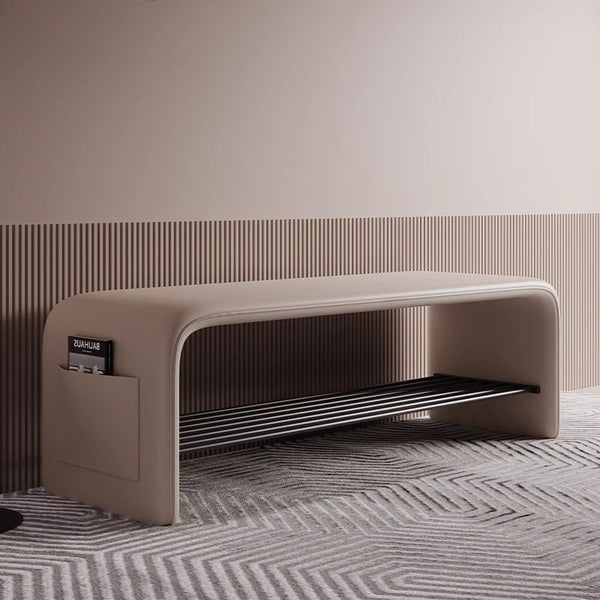 Light luxury high-end shoe change stool door home can sit shoe stool shoe cabinet integrated home bedroom long strip bedside stool