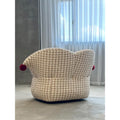 Clown lazy sofa single french cream style living room balcony design casual fabric rotate sofa chair for home