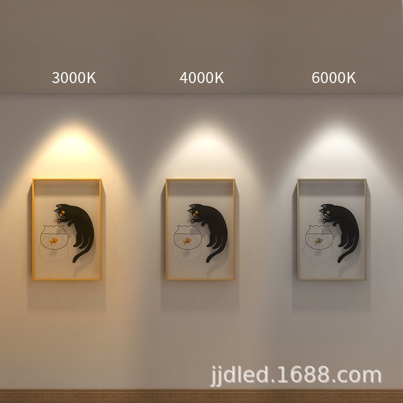 Minimalist living room without main light lighting square box light gall light led grille light ceiling spotlight surface mounted downlight