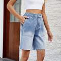 Ebay european and american cross-border foreign trade spring and summer new  independent station washed casual gradient five-point denim shorts