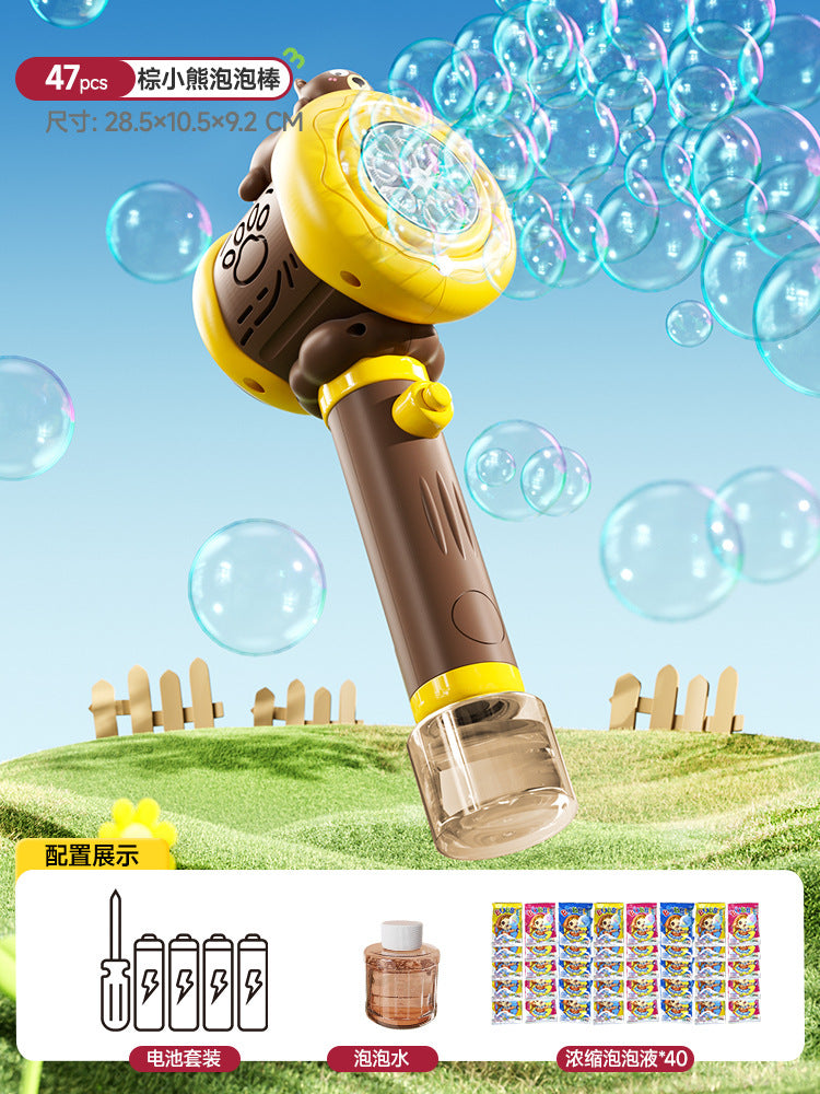 2025 new cartoon electric bubble machine - kids' handheld automatic bubble wand - summer beach family fun toy
