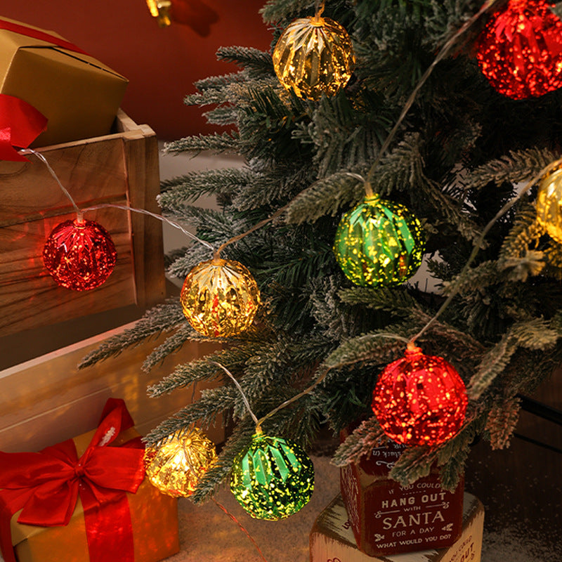 LED Christmas Printing Colored Ball Lights String Stars Festive Decoration Window Decoration Festive Decoration Flashing Lights