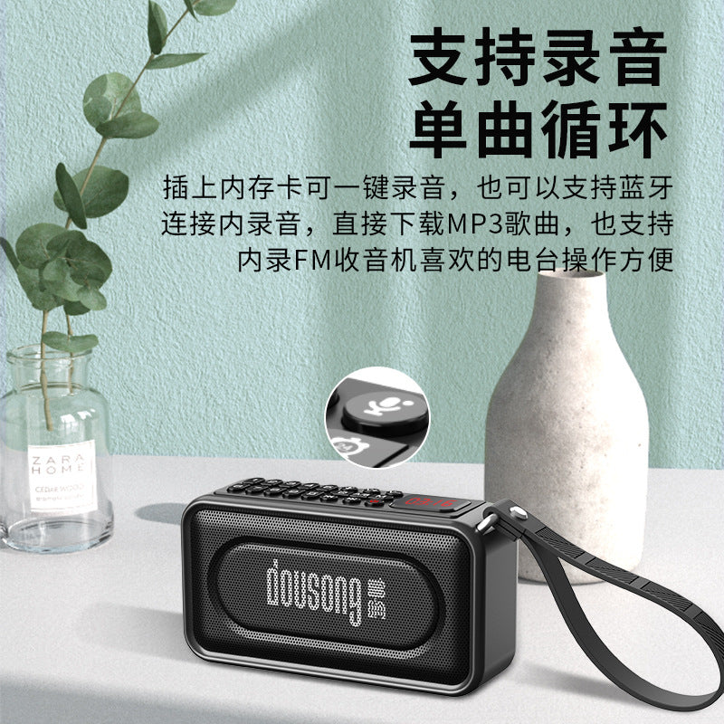 Dx-60 portable bluetooth speaker - high-powered, deep bass, recording, timer, and playback