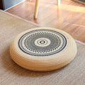 Futon pouf, tatami floor, bay window, retro coffee table, pouf, living room floor cushion, hemp rope meditation stool