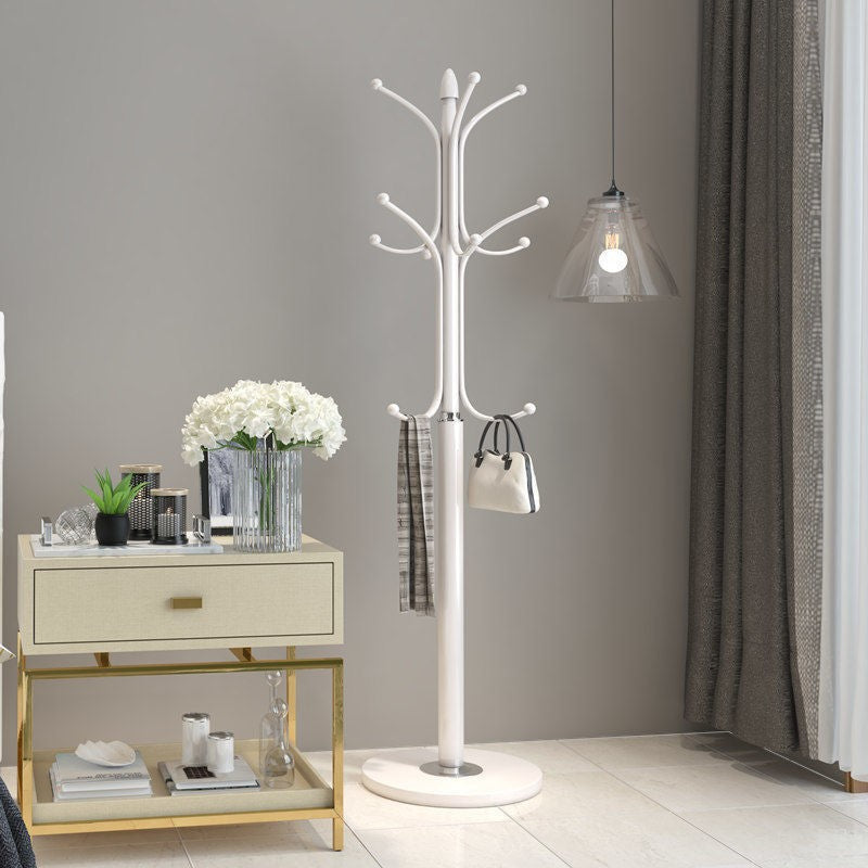 Modern minimalist light luxury marble coat rack floor standing bedroom iron art storage hat rack home hanging bag clothes rack