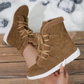plus sizetie back snow boots for women winternew arrivalfashionfleece-lined short boots thickenedheattech women's cotton shoes