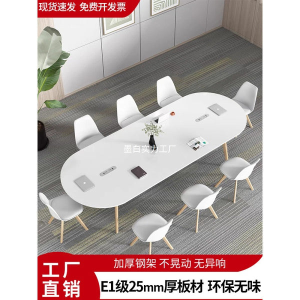 Small conference room table and chair combination simple modern rectangular workbench conference table desk oval negotiation table