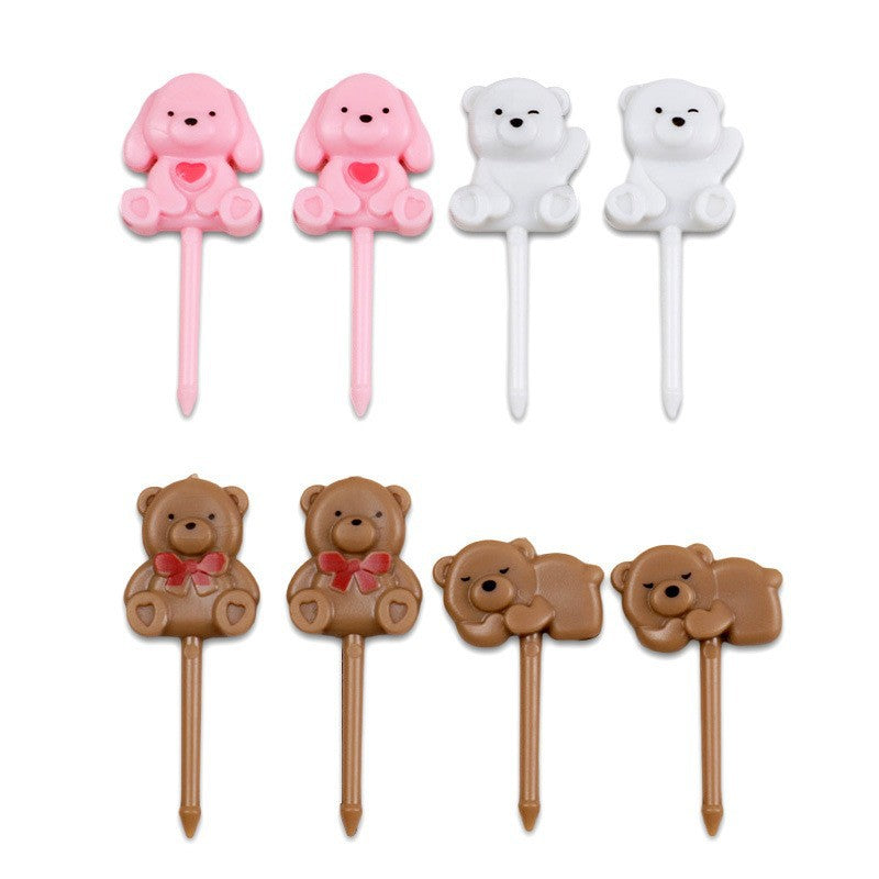 cartoon fruit fork set - cute animal creative fruit picks, bento fruit forks, dessert forks - wholesale