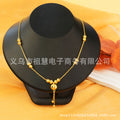 2pcs middle eastern hollow frosted round bead long necklace with geometric shape earrings luxury suit wedding party gift