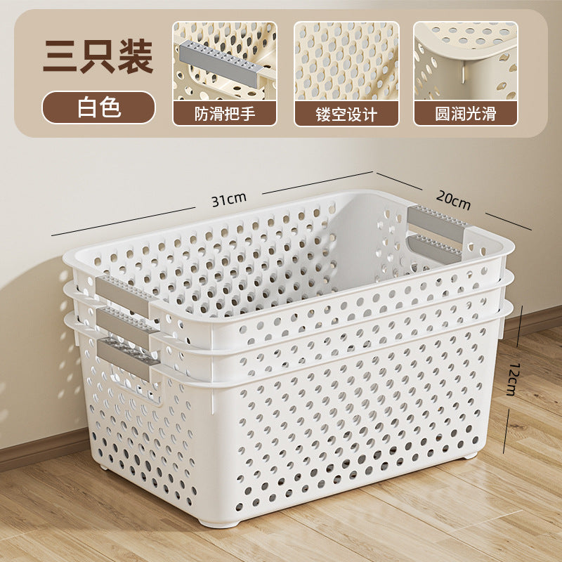 Plastic storage baskets desktop organizer household storage box snack toy storage basket multiple set