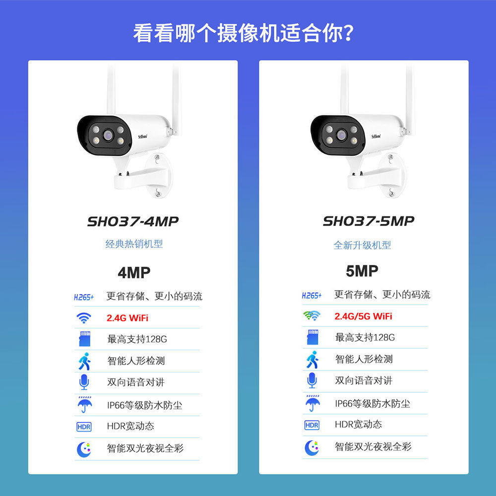 5 million high definition network camera starlight full color night vision voice intercom 5G dual band wifi surveillance camera