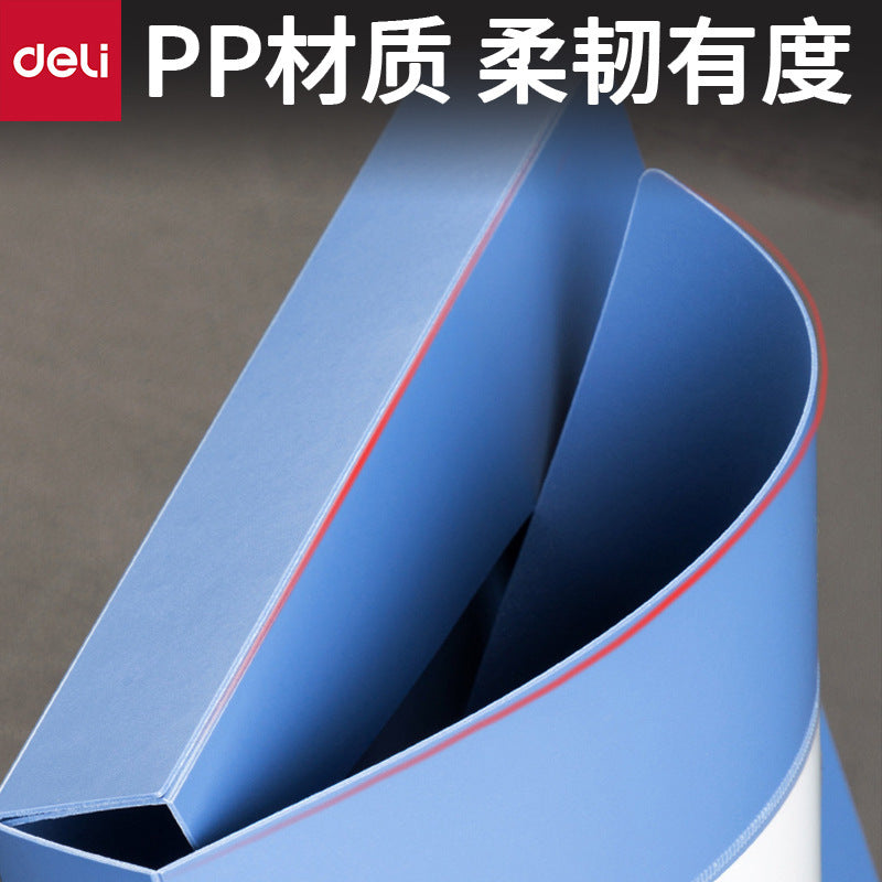Deli 5602 file box 3.5mm thick file box A4 plastic blue file box storage box data box wholesale