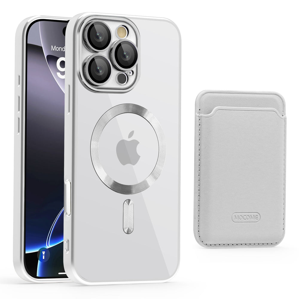 Golden shield cd pattern magnetic case + card holder compatible with iphone 16 phone case apple 15 pro max anti-drop protective cover - cross-border