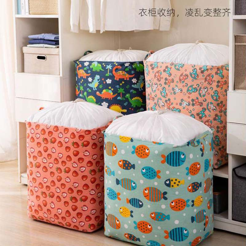 Quilt storage bag Large capacity mildew-proof and moisture-proof clothes sorting bag Dirty clothes basket bundle mouth storage basket Moving packing bag