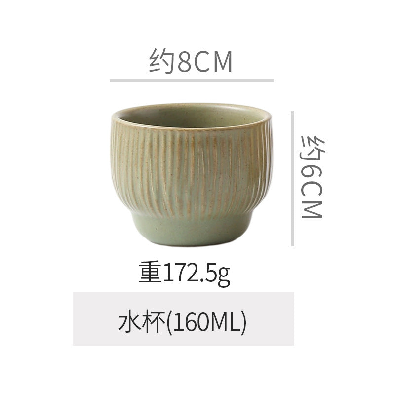Retro kiln line pattern high-looking tableware restaurant hotel stylish display dessert plate steak plate for home dish plate