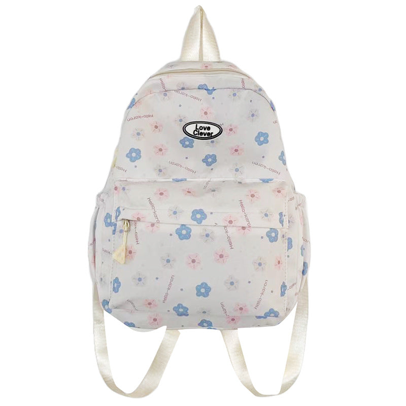Niche original floral design schoolbag high value large capacity lightweight versatile backpack travel attendance backpack