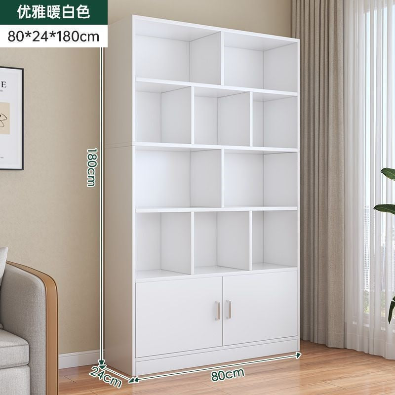 Modern minimalist floor-standing storage rack, wall-mounted certificate cabinet for living room/home use, office file cabinet, simple bookshelf