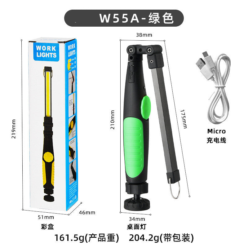 Cross-border magnetic highlight COB work light stepless dimming automotive lighting led hand-held USB charging maintenance light
