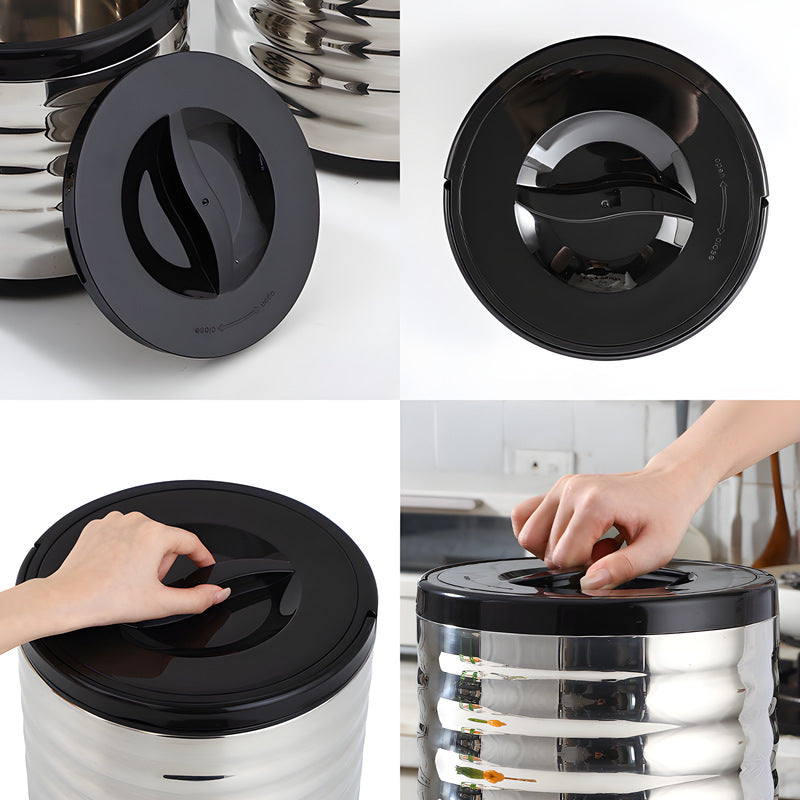 Export stainless steel gift box thermal rice bucket large, medium and small three-piece set winter double-layer long thermal insulation satchel pot
