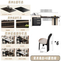 【premium three-hole fixed】solid wood island table + 6 bread chairs set