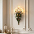 French retro wall sconce, american country style creative floral living room background wall, bedroom bedside wall lighting fixture