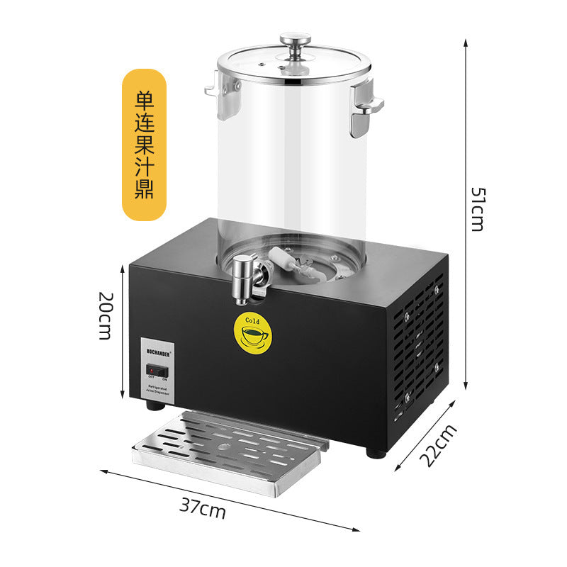 Hot and cold tripod, commercial beverage bucket in restaurant, visual juicer 10L one-click cold drinking machine, double head, juice tripod