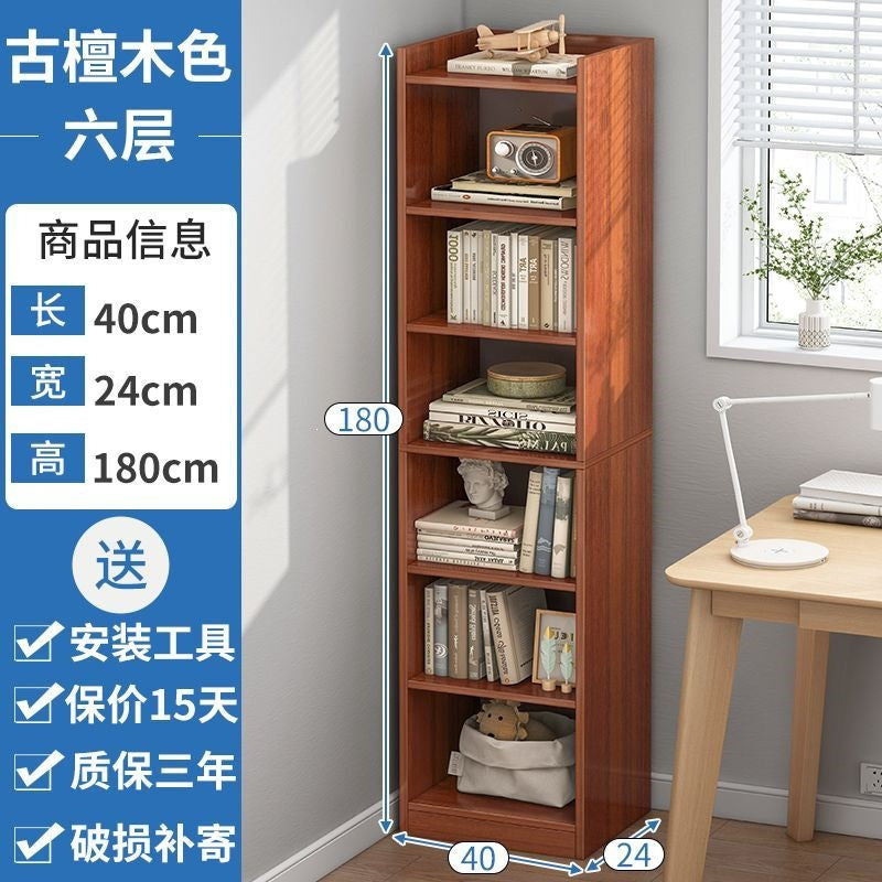 Bookshelf storage rack floor-standing simple for home multi-layer living room cabinet storage cabinet narrow slit small bookcase wall storage
