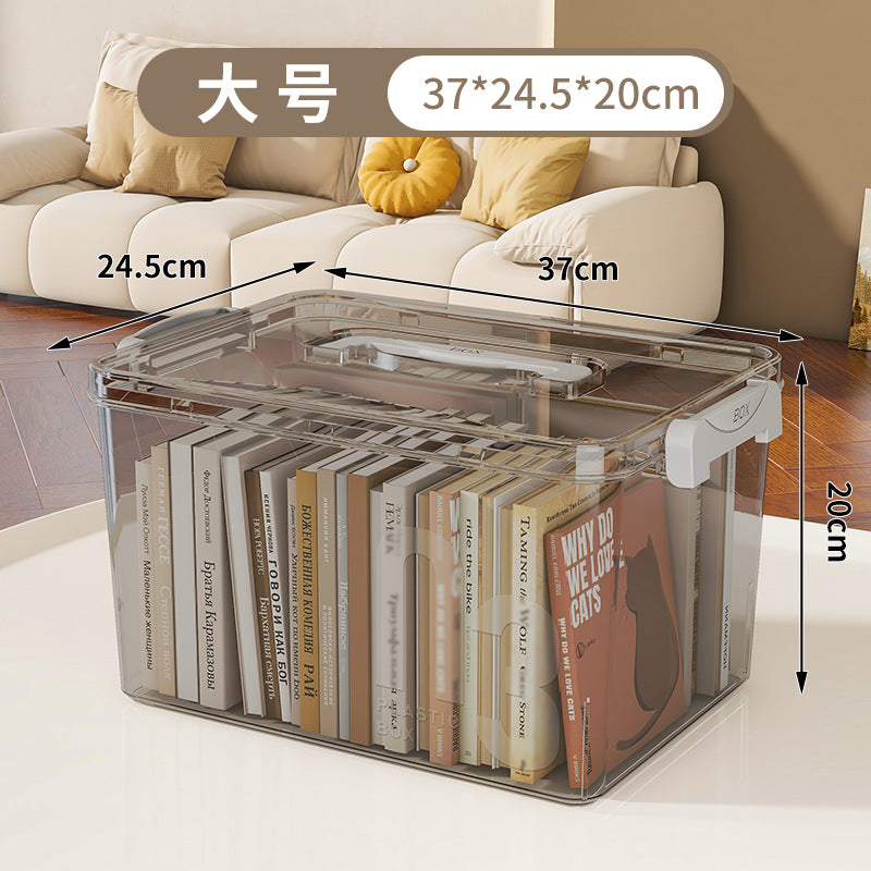 Customizable color Cross-border transparent storage box PET household moving sundries Bedside storage box Thickened storage box