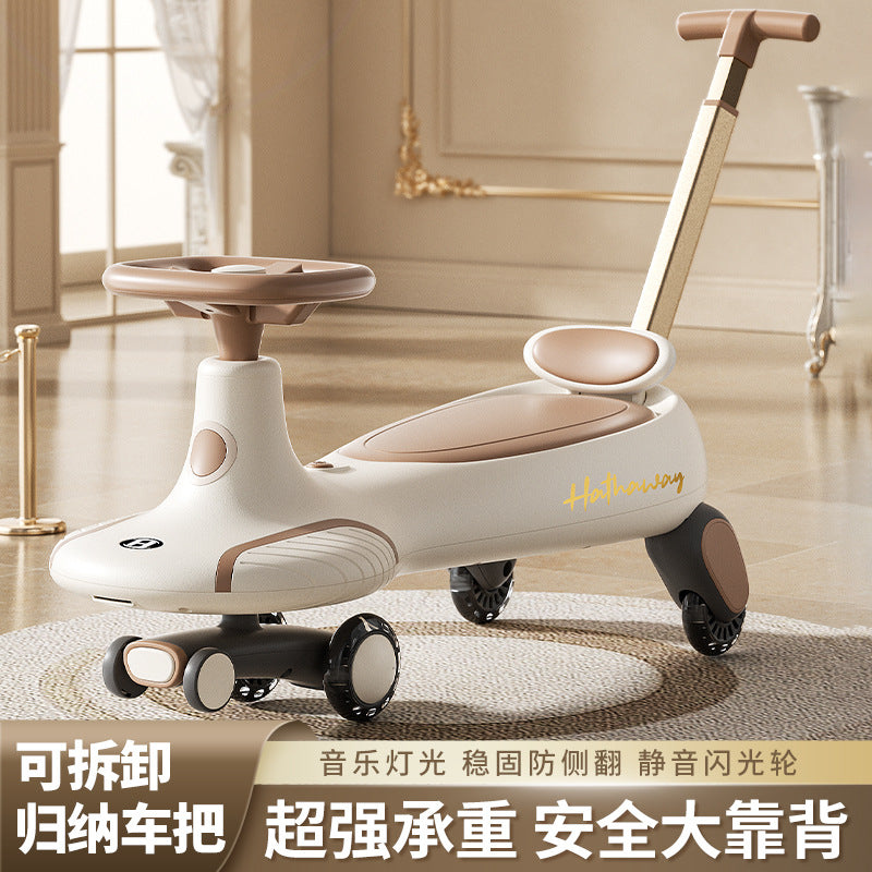 New children's twisting car Universal wheel Anti-rollover silent flash wheel Adults aged 1-8 can sit on the sliding twisting car